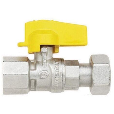 RUBINETTO PER GAS A SFERA DRITTO CON DADO GIREVOLE - RACCORDO F1/2xF1/2 (1/3)