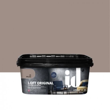 vernice pittura decorativa loft original effetto cemento, colore marrone - 2 lt (1/5)