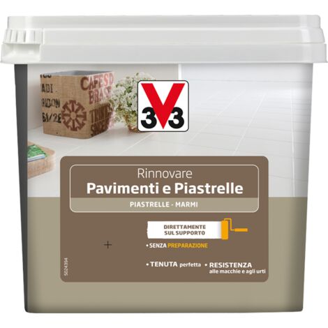 V33 RINNOVARE PAVIMENTI E PIASTRELLE SMALTO GRIGIO TITANIO CHIARO SATINATO 0,75 LT