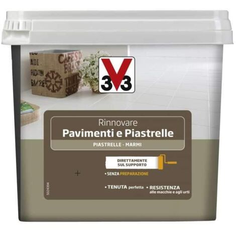 V33 SMALTO RINNOVARE PAVIMENTI E PIASTRELLE BIANCO PIUMA SATINATO 0,75 LT