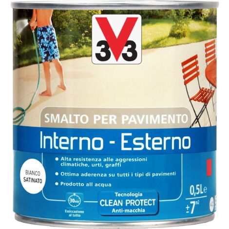 Smalto V33 per pavimento interno e esterno lt 0,50 bianco