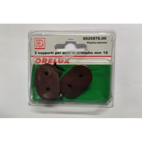 ORECA - SUPPORTO MARRONE PER ASTE DI ARMADIO 18MM