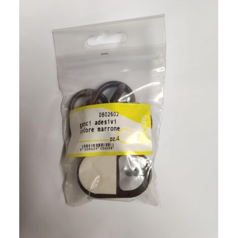 CONNEX - 4PZ GANCIO ADESIVO MARRONE (1/2)