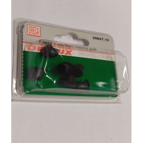 6 PEZZI - TAPPI COPRIFORI IN PLASTICA NERA 10MM