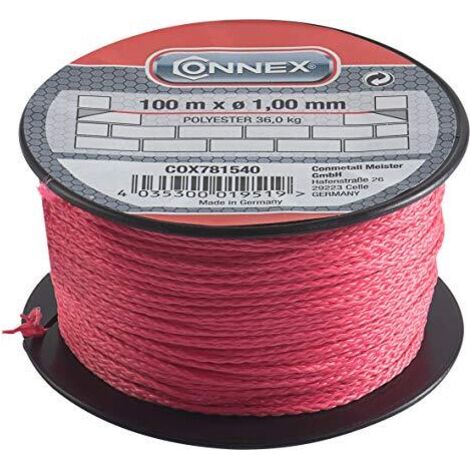 Connex, COX781540, Gesso line per Maurer, 100 m, fino a 14 kg, 1 mm rosso (1/3)