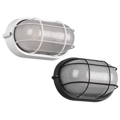 Plafoniera Ovale da Esterno 28 cm – Griglia Nera – IP44 – Trio Lighting – Facciate, Porticati