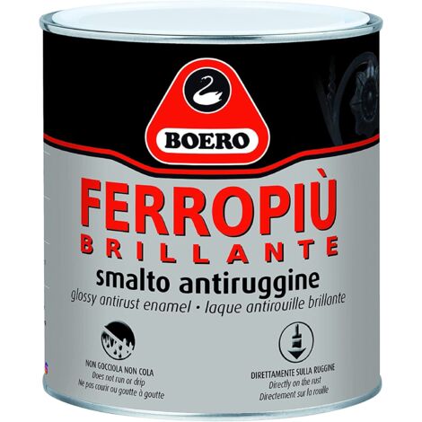 SMALTO ANTIRUGGINE FERROPIU' BRILLANTE BOERO ML 750 - Boero: MARRONE