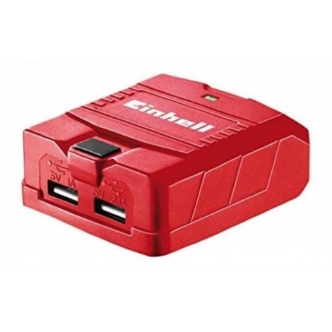 EINHELL ADATTATORE PER BATTERIA TC-CP 18Li USB SOLO CORPO - 2 porte USB sull'alloggiamento è possibile caricare contemporaneamente fino a 2 dispositivi