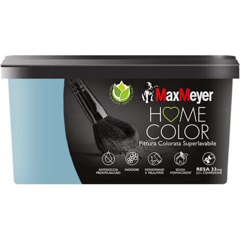MaxMeyer Idropittura Colorata Superlavabile per Interni, Lake, 2.5L