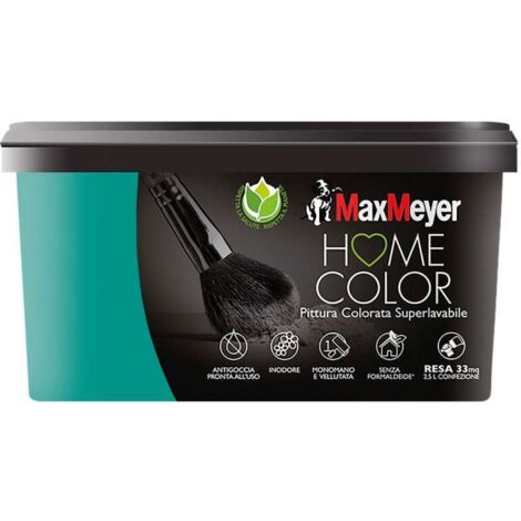 Max Meyer Idropittura Home Color Pavone 2.5 L - Superlavabile per Interni