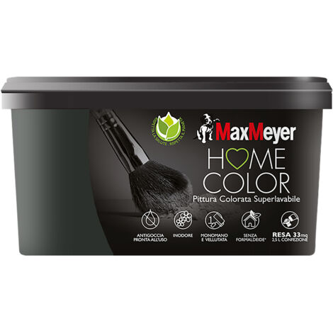 Idropittura superlavabile home color nero 2,5 lt Max Meyer