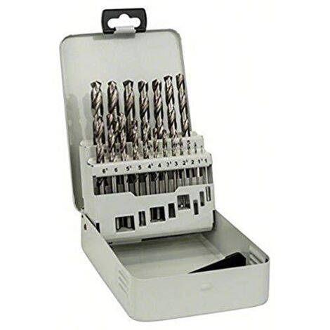 Bosch Professional 2 607 018 726 - Set di 19 punte in metallo in scatola HSS-G, DIN 338, 135° 1-10 mm, (confezione 19), Nero,Blanco (1/4)