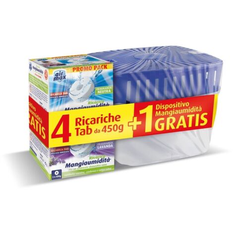 Dispositivo Assorbiumidità con 4x450gr Tab Miste AIR MAX - Fragranze Miste
