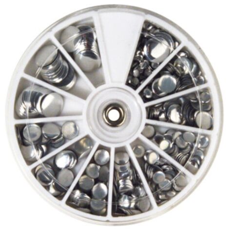 RAYHER - 560 PEZZI - RIVETTI HOTFIX 3-10MM - COLORE ARGENTO