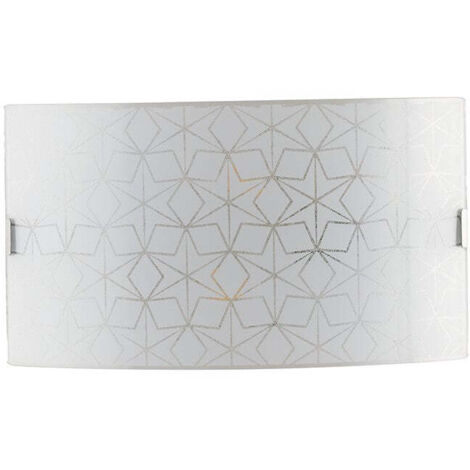 "Applique ESAGRAM in vetro bianco 35x20 cm."