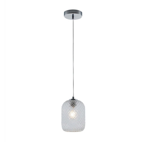 "Sospensione ASHFORD in vetro trasparente 150x15 cm."