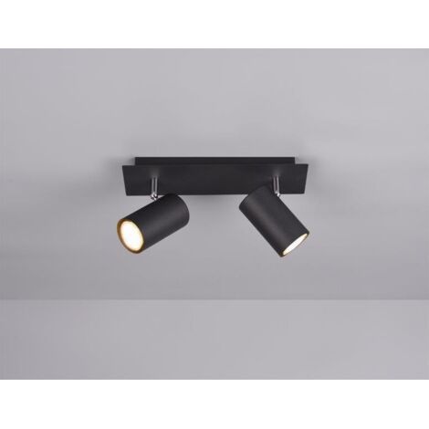 Faretti Soffitto Barra 2 Spot 3W GU10 Cilindro Nero Marley GD Trio