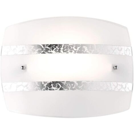 Applique Rettangolare Vetro Bianco Argento Nikosia Trio Lighting (1/4)