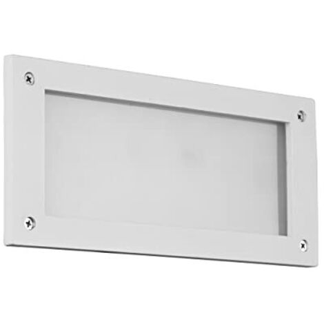 KELLY APPLIQUE LED DA ESTERNO DA INCASSOA PARETE FUSIONE BIANCA L. 24CM X H. 11CM IP44. LED 9W, 3.000K, 900Lumen (1/4)