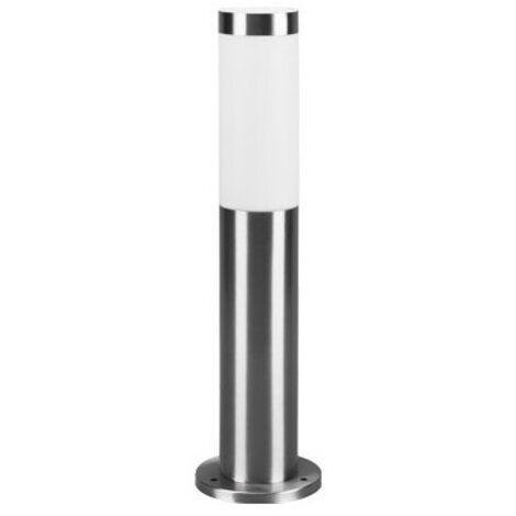 TRIOTO PALO SEGNAVIALI DA ESTERNO CILINDRO ACCIAIO SATINATO E DIFFUSORE OPALE H. 45CM IP44 1 LUCE ATTACCO E27