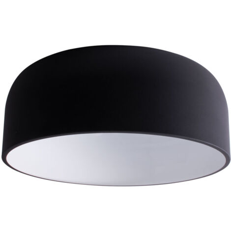 BARON PLAFONIERA TONDA METALLO NERO CONDIFFUSORE SATINATO D.52 CM. 4xE27 (1/5)
