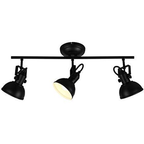 GINA BARRA 3 SPOTS METALLO COLORE NERO OPACO L. 60,5CM. excl. 3x E14 · max. 40W (1/4)