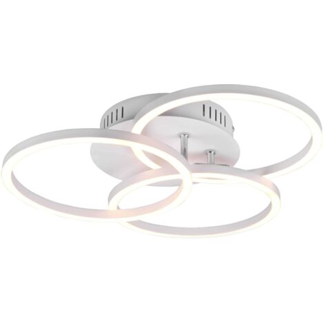 CIRCLE PLAFONIERA LED 27W 3200lm, 2700 -6000K BIANCA 3 CERCHI ORIENTABILI CON TELECOMANDO MULTIFUNZIONE L. 43,5CM DIMMERABILE (1/4)