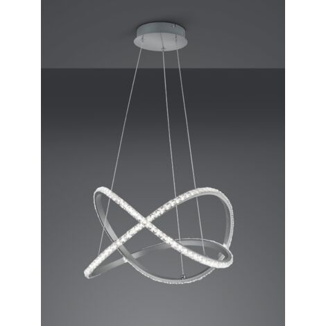 RUBIN SOSPENSIONE LED ALLUMINIO SATINATOEFFETTO CRISTALLO CON TELECOMANDO LUCE BIANCA DIMMERABILE+RGB +LUCE NOTTURNA D.50CM incl. 1x SMD, 26W · 1x 3000lm, 3000K (1/5)