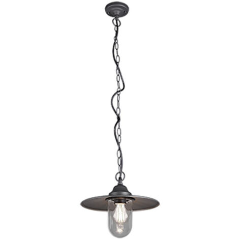 BRENTA SOSPENSIONE DA ESTERNO FUSIONE DIALLUMINIO VERNICIATA ANTRACITE CON DIFFUSORE VETRO TRASPARENTE IP44. excl. 1x E27 · max. 40W (1/4)
