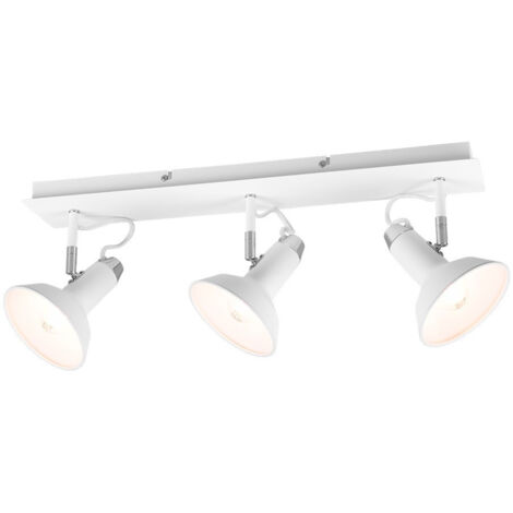 ROXIE BARRA TRE FARETTI E PORTAFARETTIORIENTABILE L. 57 CM METALLO BIANCO CROMATO excl. 3x E14 · max. 10W (1/4)