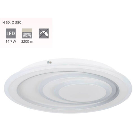 Plafoniera Contemporanea Palagiano 1 Acciaio Bianco Luce Led Integrato 14,7W (1/3)
