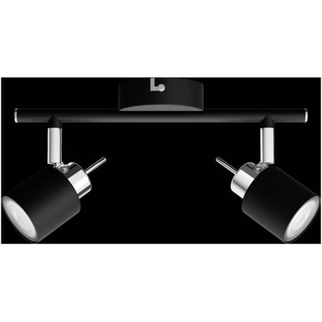 MERANTI SPOT 2 LUCI 2xGU10 35W IN METALLO NERO 46539800 (1/5)
