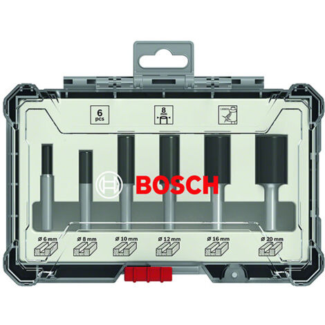 BOSCH - SET 6 FRESE PER SCANALATURA E BATTUTA 8 MM