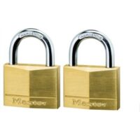 MASTER LOCK - 2 LUCCHETTI IN OTTONE MASSICCIO - ARCO ACCIAIO TEMPERATO - 40x22x6 MM