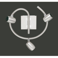 Applique Soffitto Girandola 3 Luci Faretti GU10 Acciaio Satinato Michael GD Trio