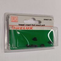 6 PEZZI - TAPPI COPRIFORI IN PLASTICA NERA 5MM