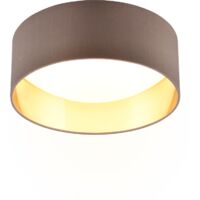 Plafoniera LED, tessuto, taupe, 30x11x30 cm, Locarno
