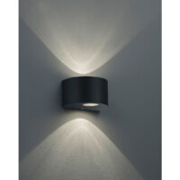 ROSARIO APPLIQUE LED 4W 400lm, 3000K DA ESTERNO MEZZA LUNA NERO CON DIFFUSORI INTERCAMBIABILI L.15CM