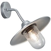 BRENTA APPLIQUE DA ESTERNO FUSIONE DI ALLUMINIO VERNICIATA COLOR ZINCO CON DIFFUSORE VETRO TRASPARENTE IP44. excl. 1x E27 · max. 40W