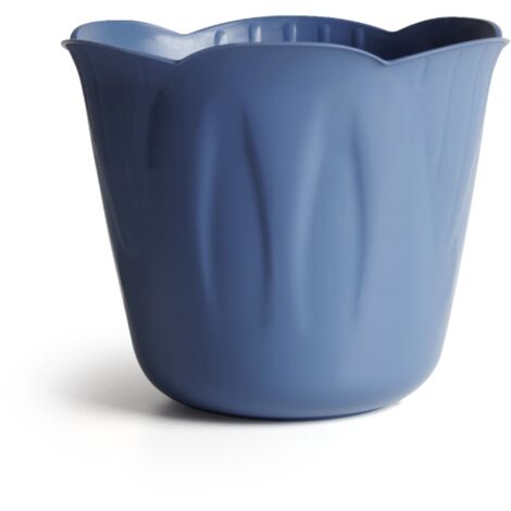 Cache pot "Mimosa" 5,5L - Bleu - D 25 x H 20,5 cm - Livraison gratuite (1/2)