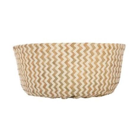 Panier en osier pliable à motifs - D 35 x H 40 cm - Marron - Livraison gratuite