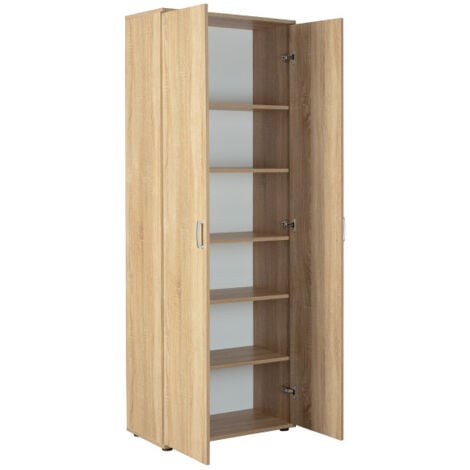 Armadio gallo 2 ante con 5 ripiani laminato finitura rovere dim. 70x34x189h - Inter Link