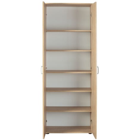 Armadio gallo 2 ante con 5 ripiani laminato finitura rovere dim. 70x34x189h - Inter Link