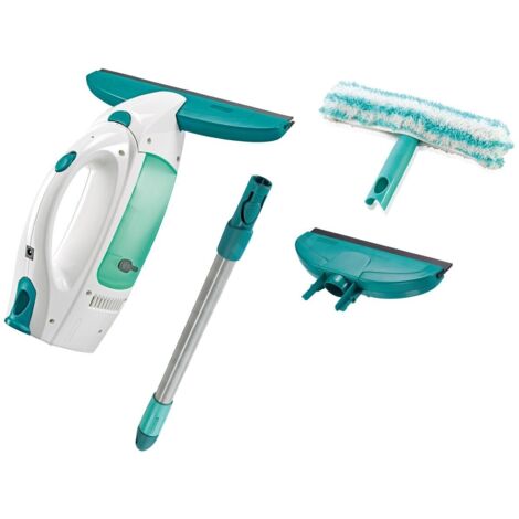 Leifheit – Laveur de vitres 51016 – Autonomie 38 min – Surface nettoyée 100 m² – Réservoir amovible – Manche Click-System 43 cm