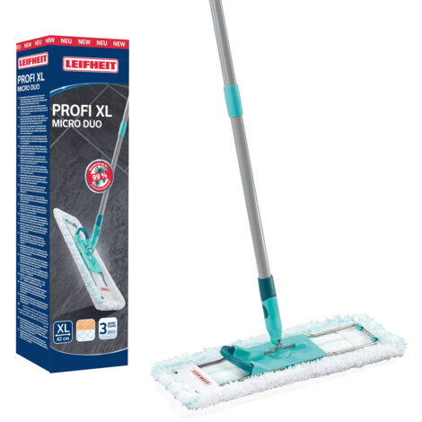 Leifheit – Lave-sol Profi XL micro duo – Housse double fibre pour nettoyage efficace – Largeur 42 cm – Articulation pivotante 360°