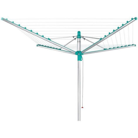 Leifheit – Séchage naturel avec séchoir parapluie 40m – Aluminium anodisé, résistant aux intempéries – Fixation béton – 85285