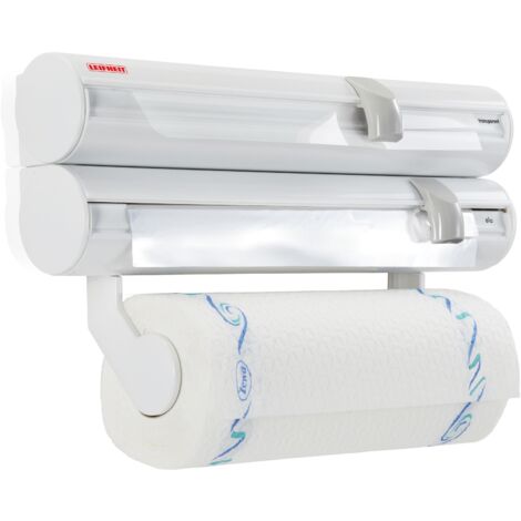 Leifheit – Porte-rouleau de papier toilette mobile 25795 – Acier inoxydable – Montage mural facile – Découpe propre avec lames ultra-tranchantes