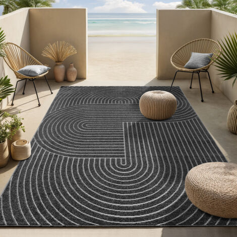 Tapis shaggy moderne 160x230cm – Polypropylène résistant aux intempéries – Style bohème avec éléments shaggy – Facile à nettoyer – The Carpet (1/5)
