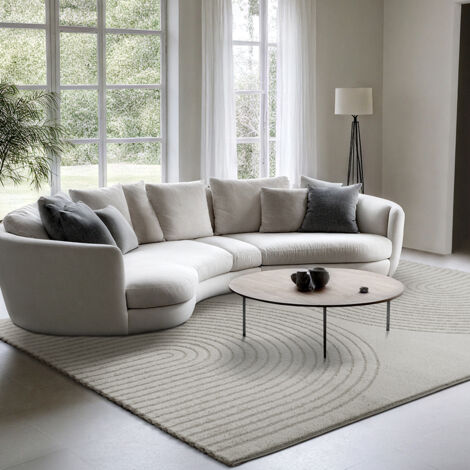 Elisa tapis salon moderne doux motif géométrique gris