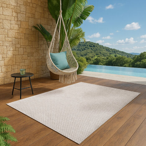 Maldives tapis extérieur boho vintage résistant beige (1/5)